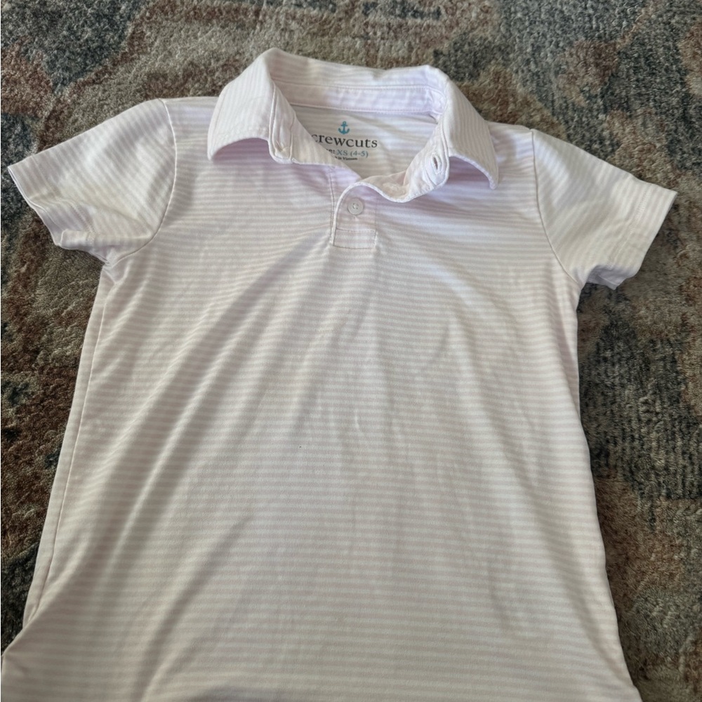 Crewcuts Light Pink Striped Kids Polo Shirt